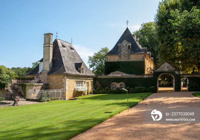 The picturesque Jardins du Manoir d Eyrignac in Dordogne. France