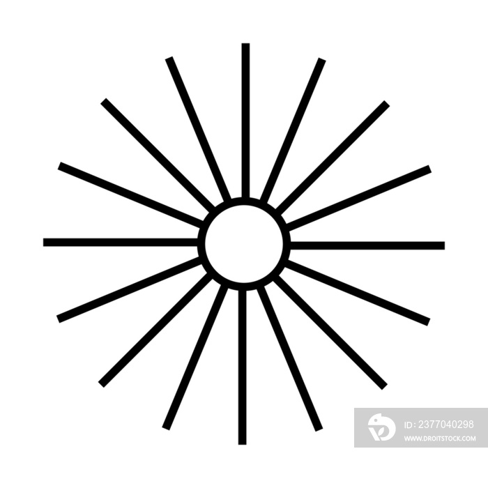 minimalist sun illustrations in an outline style. a simple drawing of the ancient sun symbol for creative design.