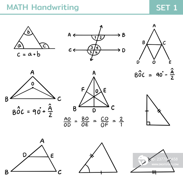 Mathematical theory and mathematical equations handwriting