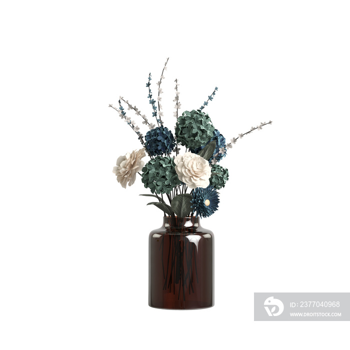 3d illustration of vase decoration isolated on transparent background