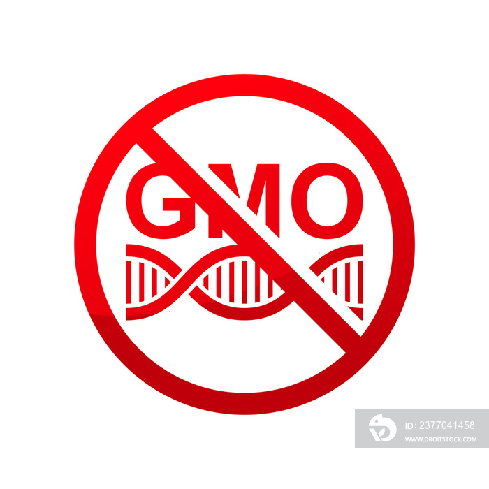 No gmo sign isolated on white background