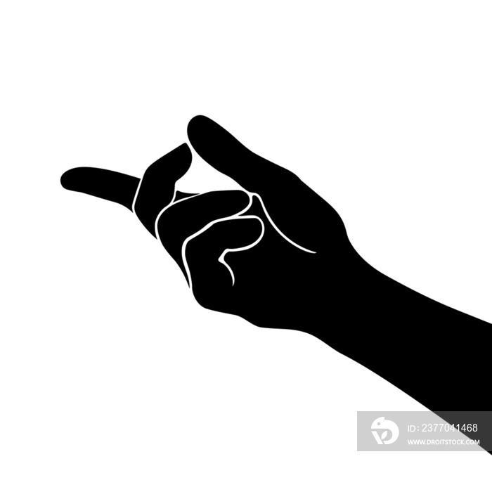 Hand gestures. black hand gesture like a silhouette or shadow of hands. human body movement illustrations in black.