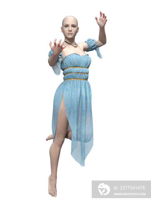 3d rendering illustration character fae woman fairy magical poses isolated