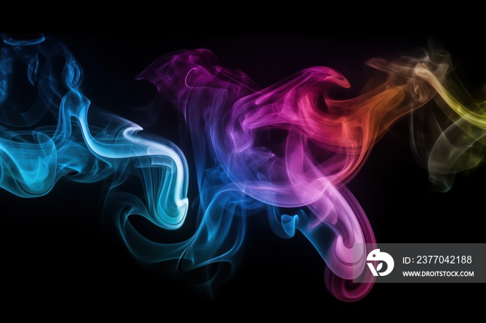 colourful smoke on black background