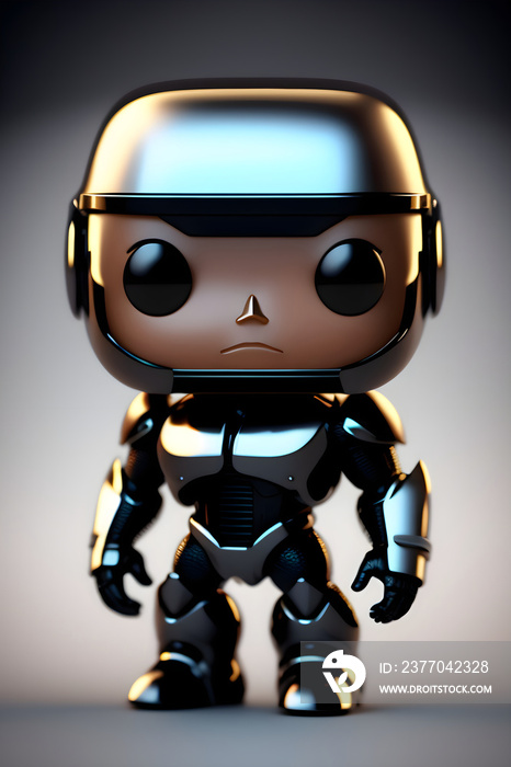 Robot android, 3d render Robocop