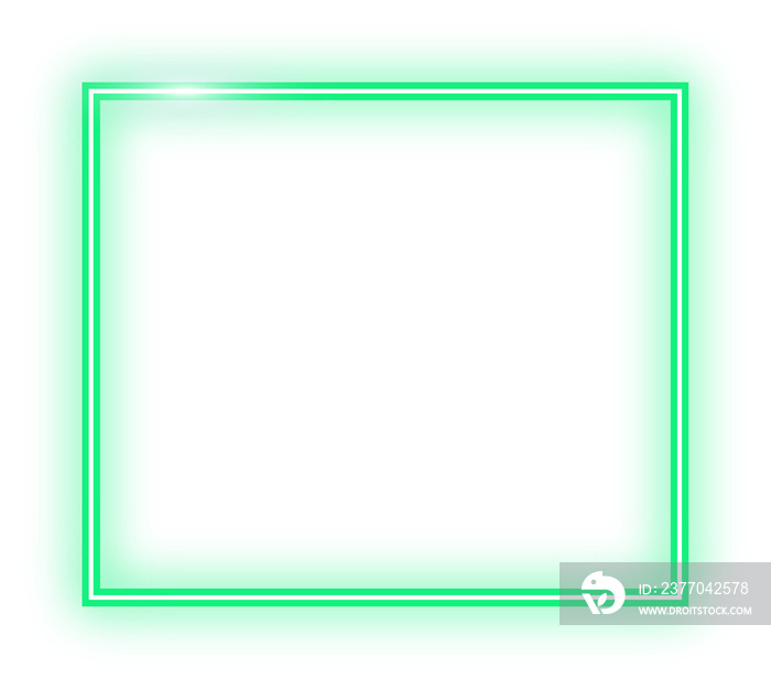 Green neon square frame