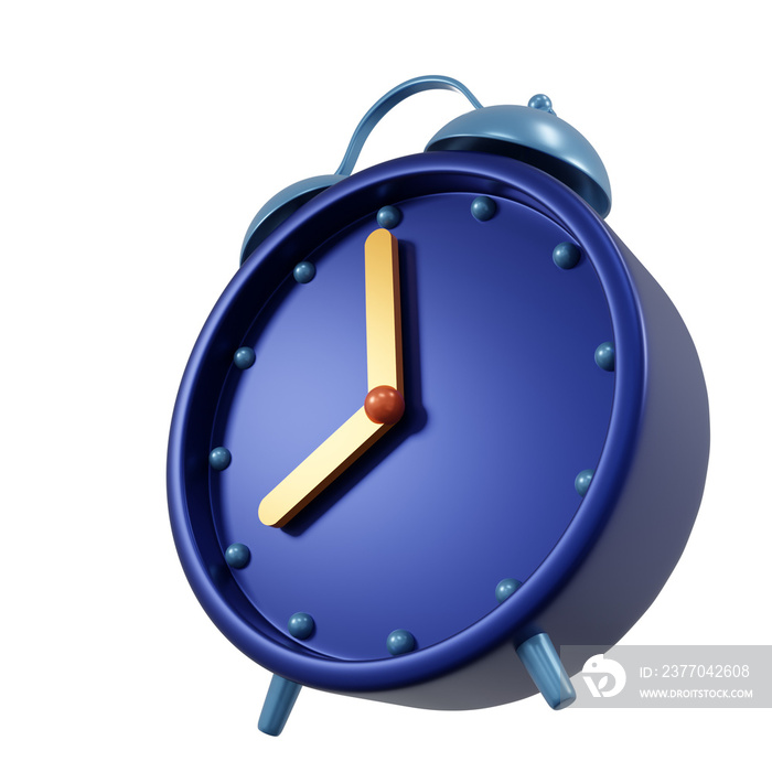 Dark blue alarm clock model isolated