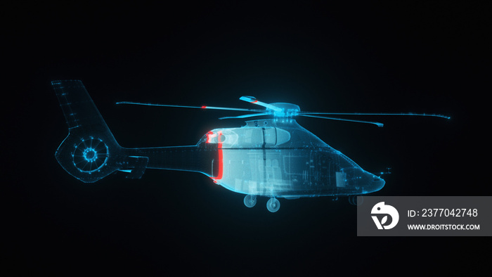 3d rendered illustration of The Helicopter hologram v2. High quality 3d illustration