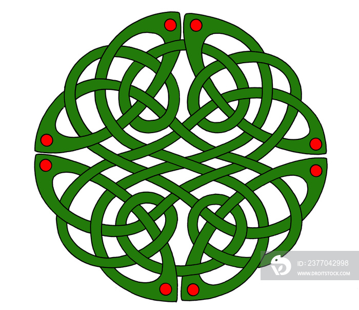 A design for a medallion in the style of The Book of Kells.