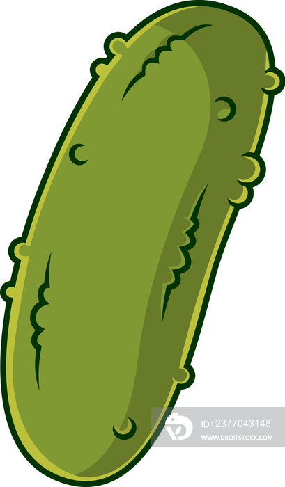 Cartoon Pickle Cucumber. Hand Drawn Illustration Isolated On Transparent Background