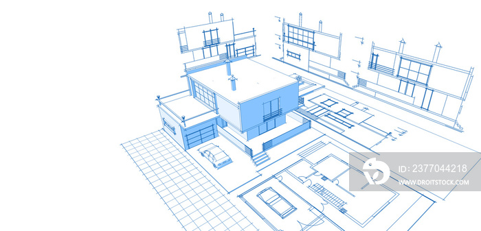 house project plan 3d rendering