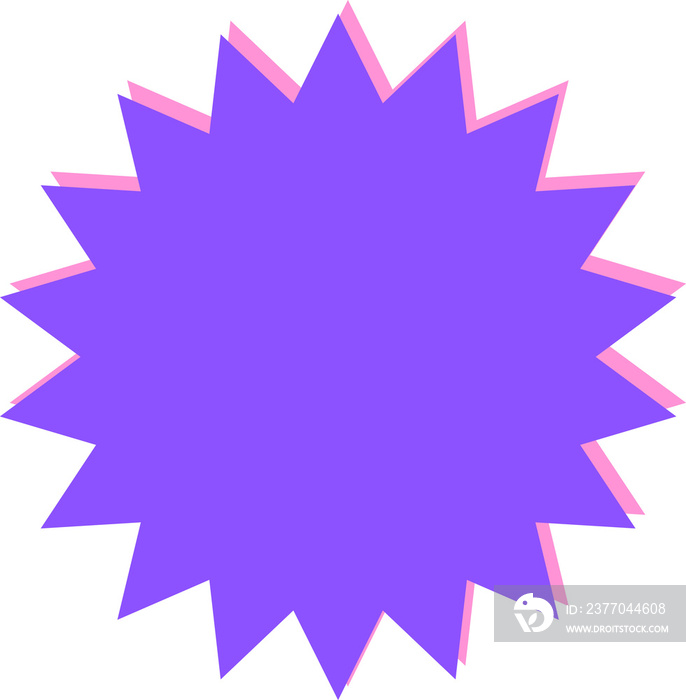 Blank badge sticker label with purple color, element for decoration, PNG format file