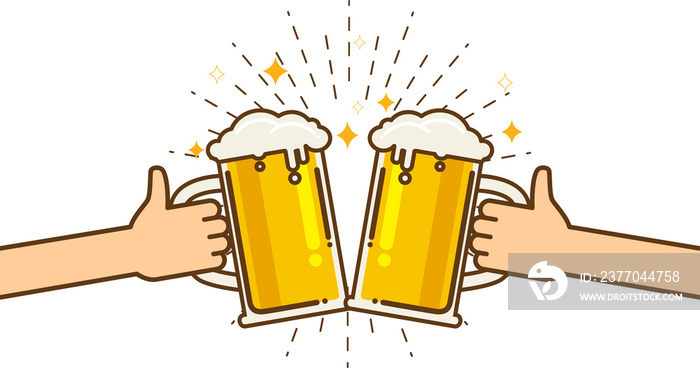 Cheers mate. Glass of lager beer  isolated illustration