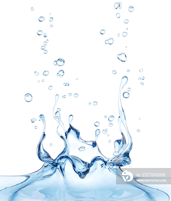 Splash of water abstract background, 3d rendering