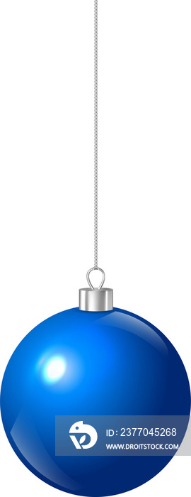 3D realistic Chiristmas ornament decoration blue bauble ball