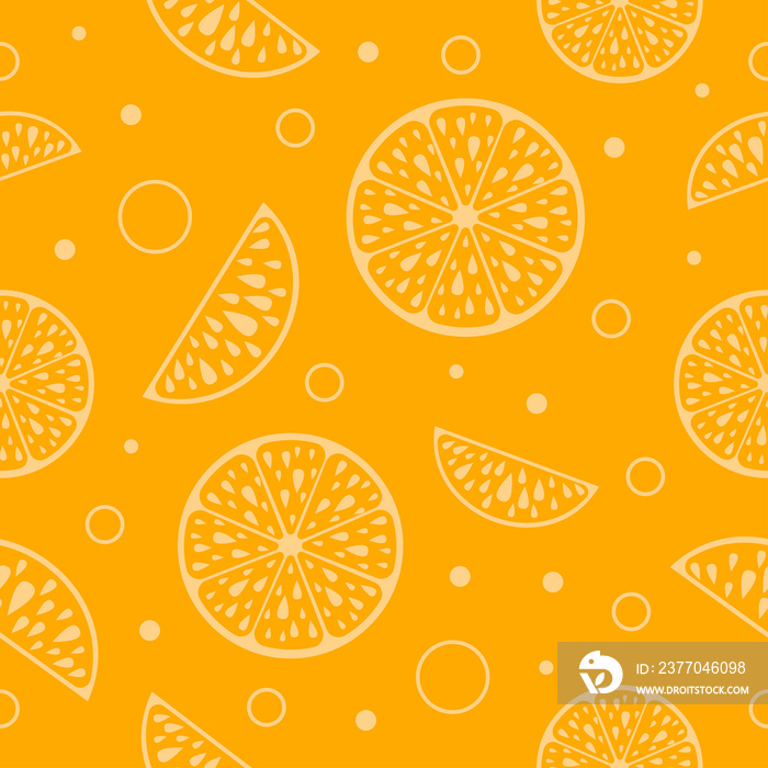 Seamless two-tone orange pattern with orange slices.