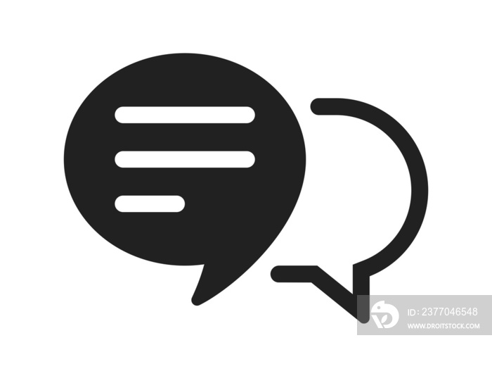 Chat message icon. Speech bubbles with text messages symbol