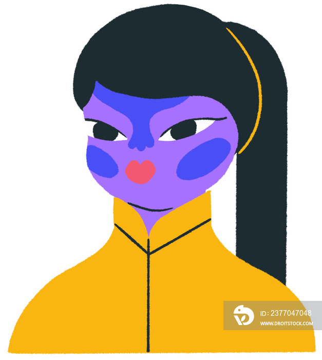 Colorful asian character