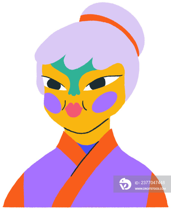 Colorful asian character