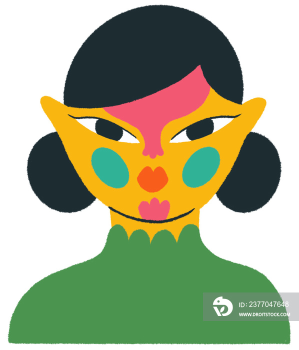 Colorful asian character