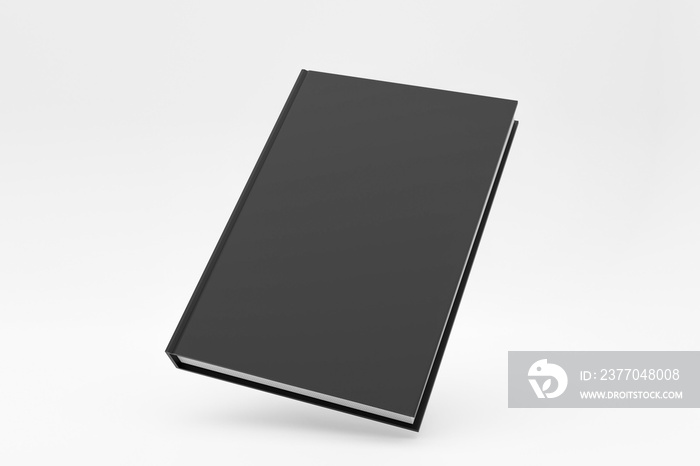 black blank book on white background, for your book mockup purposes, 3d rendering