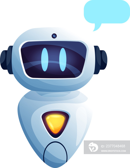 Friendly smiling chatbot isolated ai robot helper