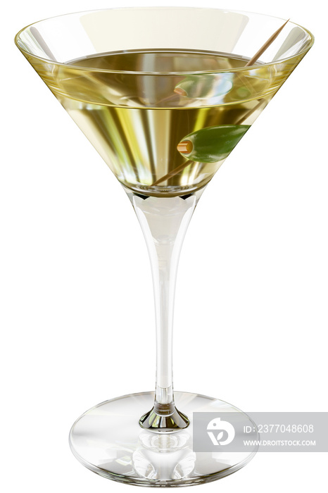 3D Martini Glass Illustration