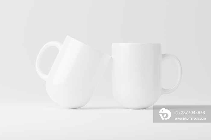 Ceramic Mug Cup For Coffee Tea White Blank 3D Rendering Mockup