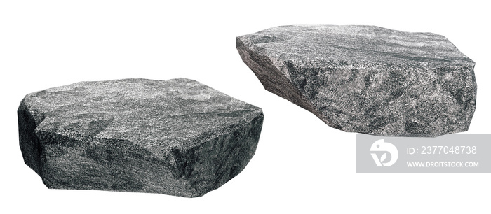 rock stone coal isolated on white background PNG file 3D rendering.