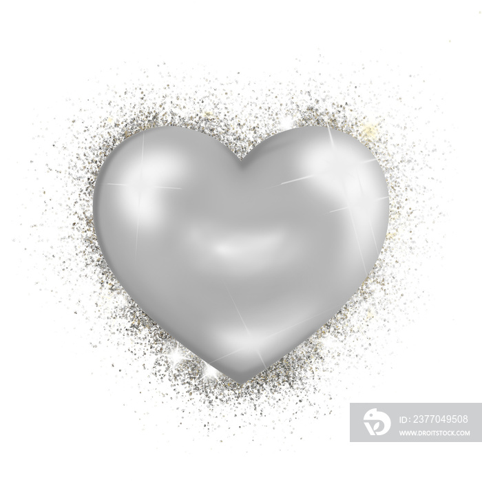 love 3d silver gold sparkle golden shine