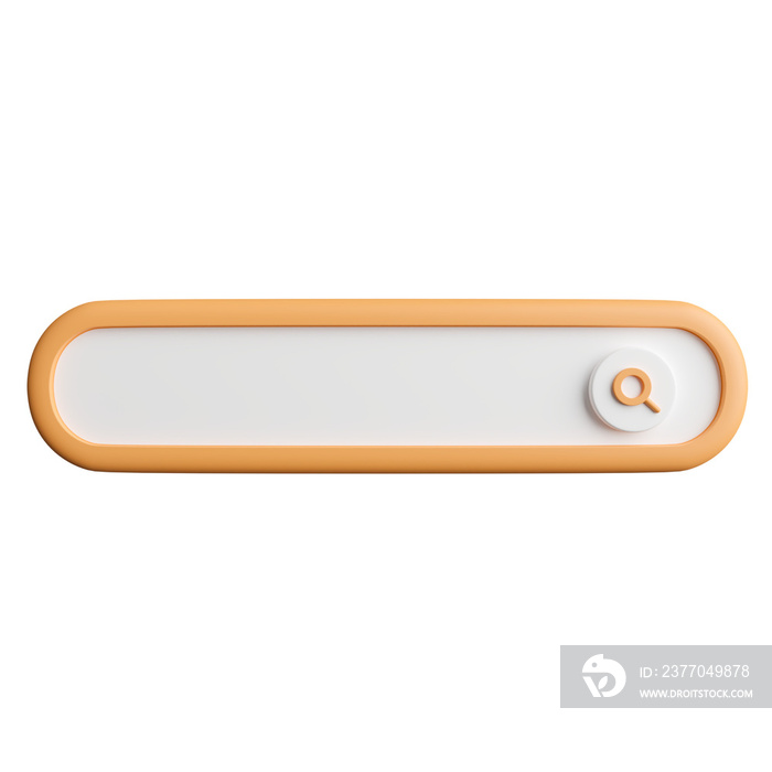 Orange search engine bar 3d render..