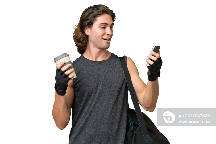 Young handsome man over isolated background