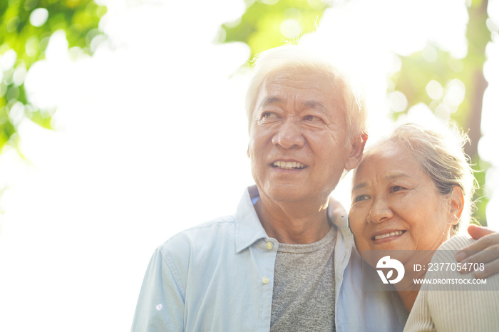 portrait of loving senior asian couple