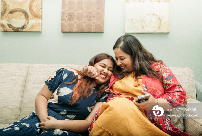 South Asian Mother and daughter portraits at home