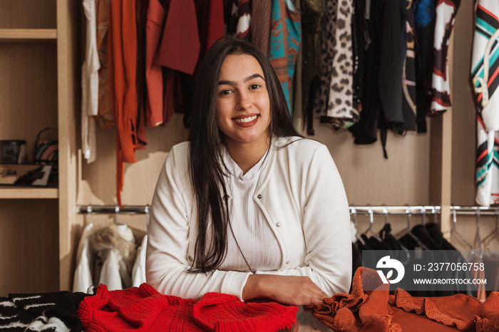 Young business owner in boutique