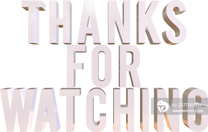 Thanks for Watching White 3D Render Text