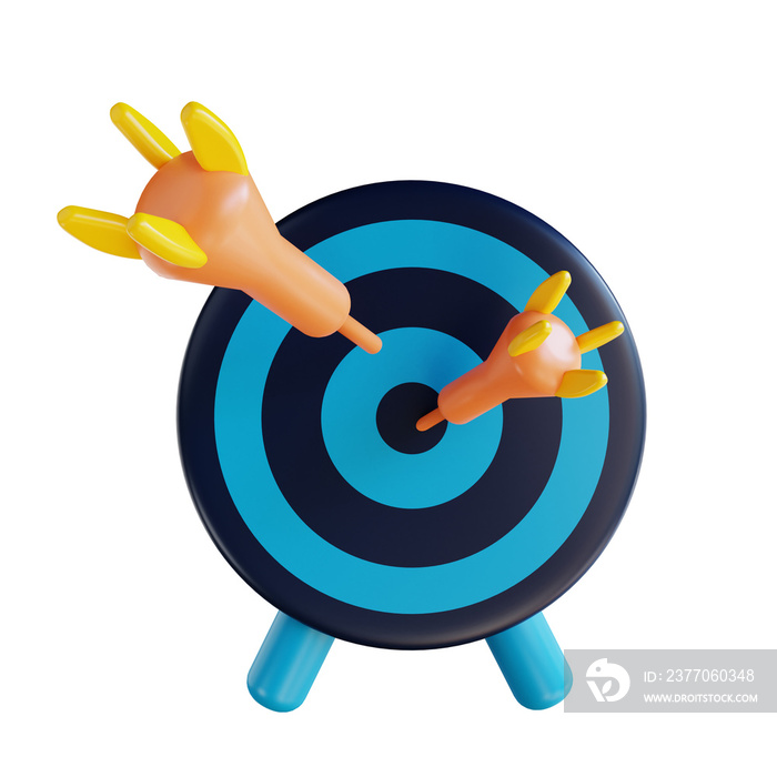 3D illustration target and goal suitable for marketing