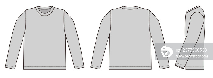 Longsleeve t-shirt template illustration (gray / side)	/png,no background