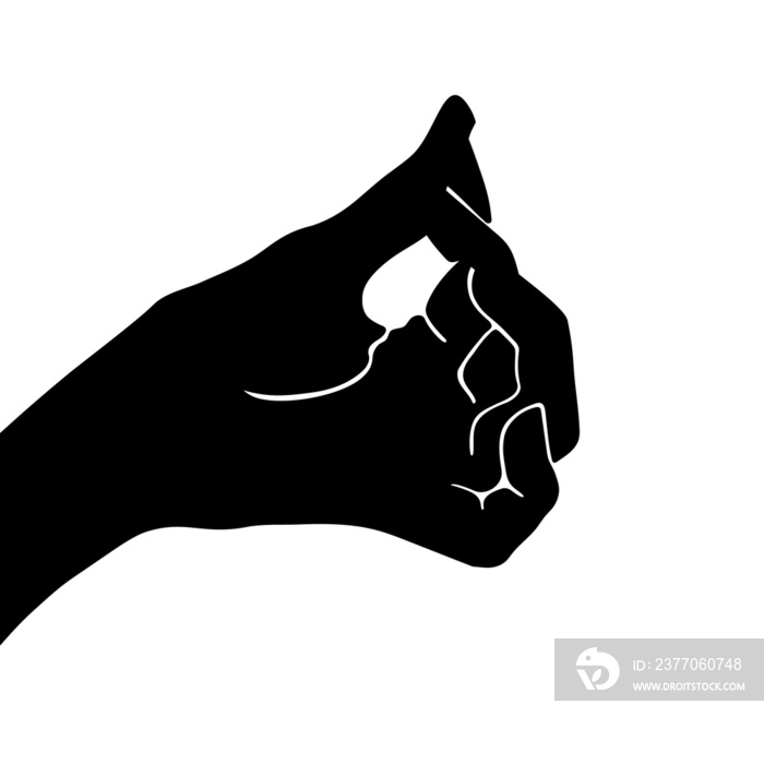 Hand gestures. black hand gesture like a silhouette or shadow of hands. human body movement illustrations in black.