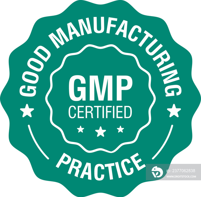 GMP certified, good manufacturing practice icon. Illustration