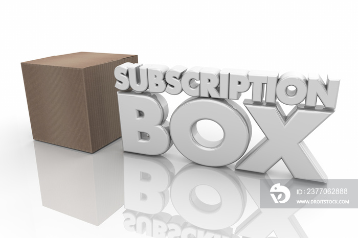 Subscription Box Service Mail Package Words 3d Illustration