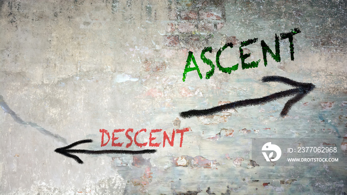 Street Sign Ascent versus Descent