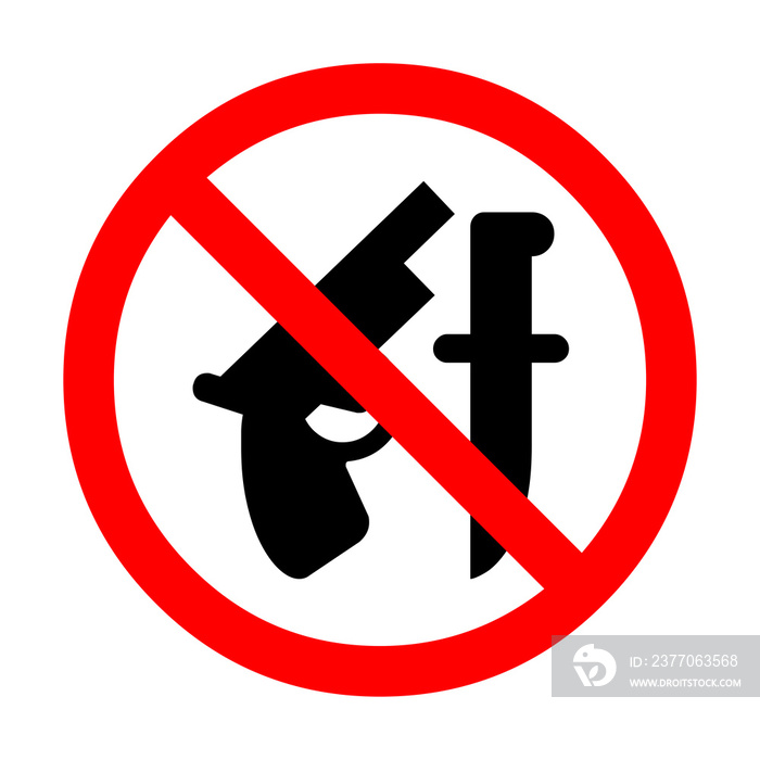 Prohibited weapons sign