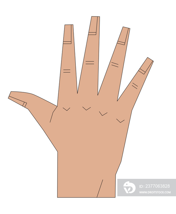 Diverse Hand Signals Number 5 ASL Medium Light Skin Tone