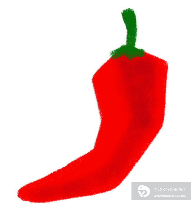 Green red jalapeno pepper Mexican food chilli hand drawn doodle chalk illustration