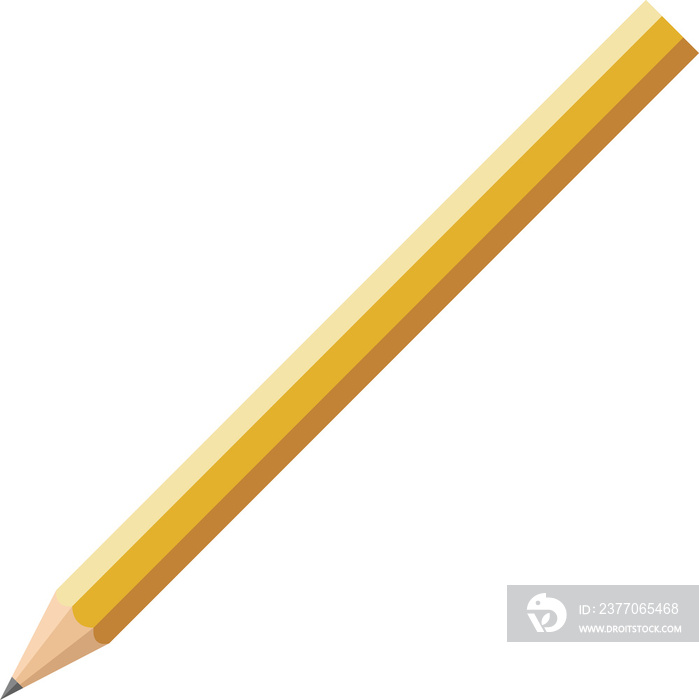 Cartoon yellow pencil isolated object illustration