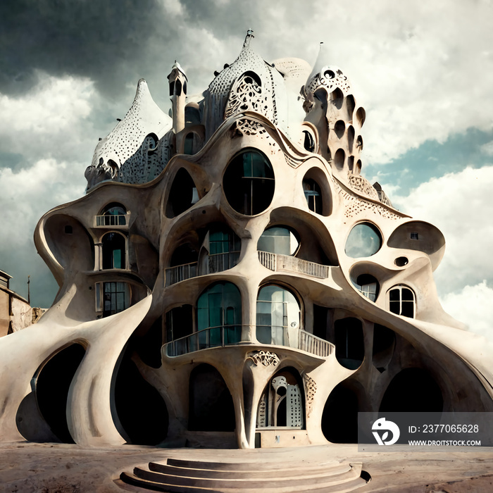 Surrealist Gaudi Dali apartment building