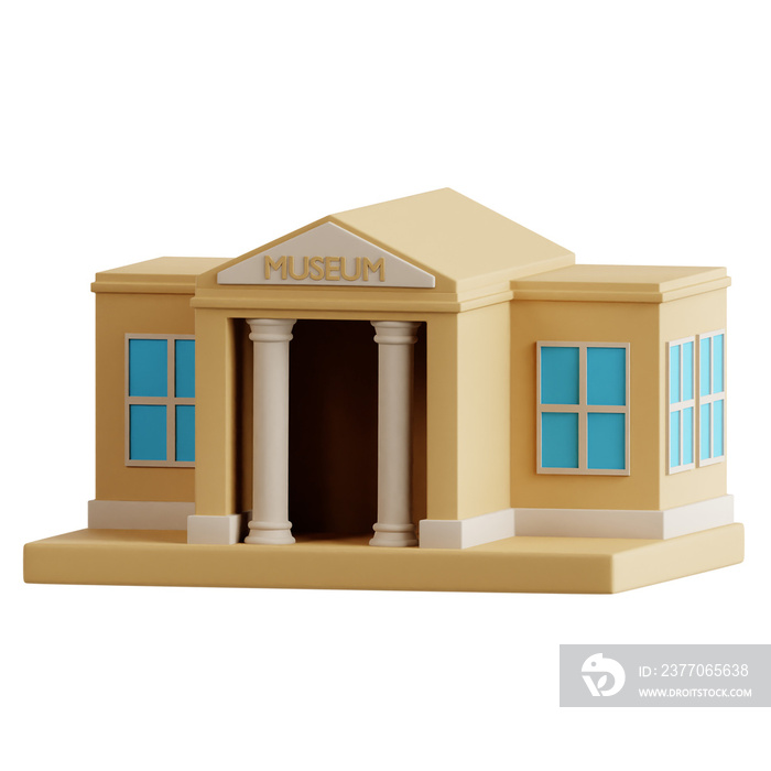 3D illustration of museum building