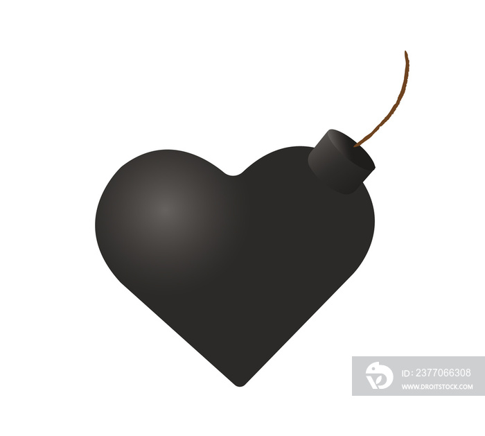 BOMB heart icon , bomb ready to explode