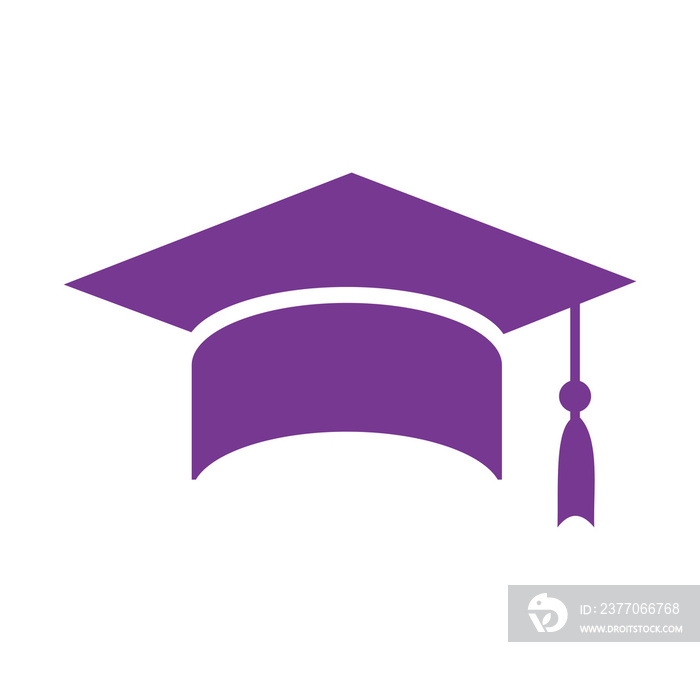 Silhouette of a purple graduation cap. Editable flat icon design in PNG format. Simple, unique, elegant and cute.